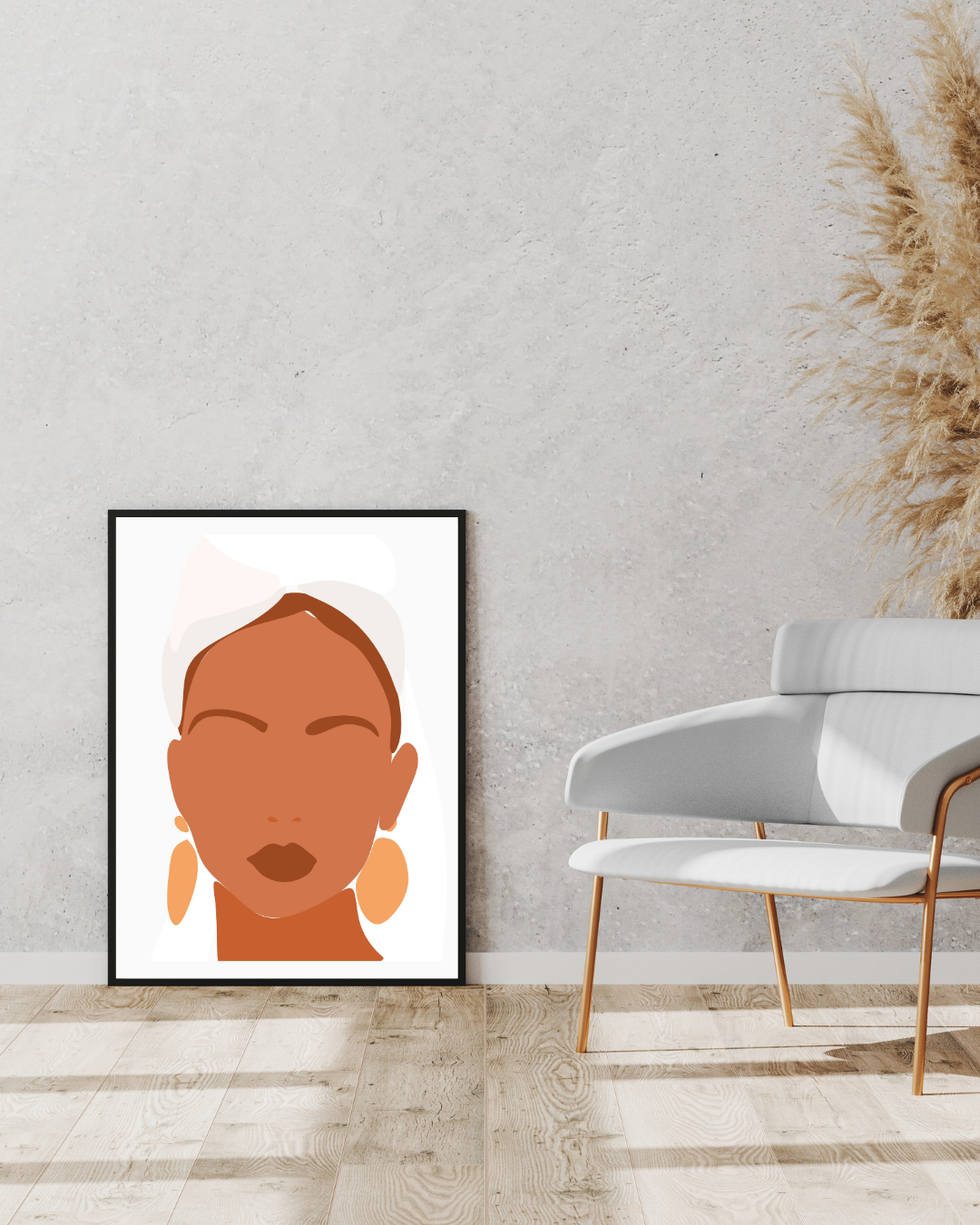 Bold Minimalist Woman Portrait – Modern Wall Art Print