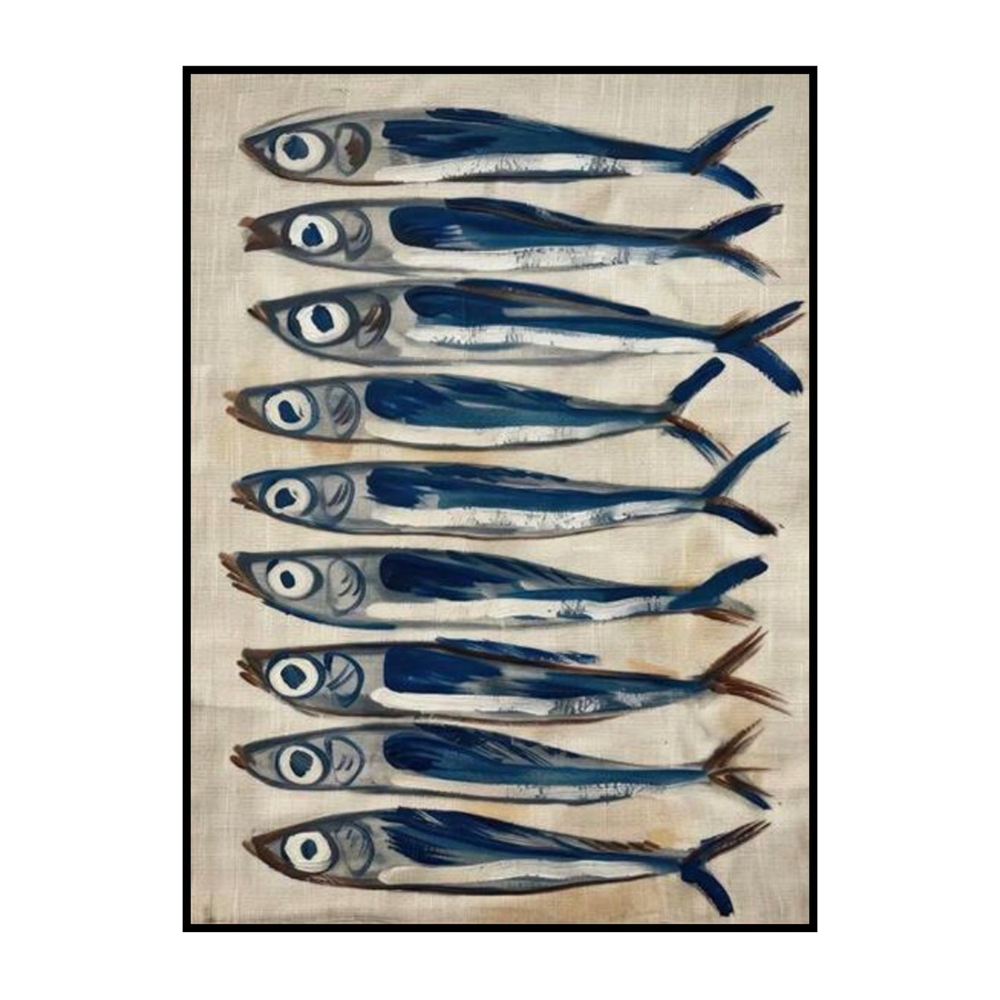 Abstract Blue Fish – Coastal Wall Art Poster