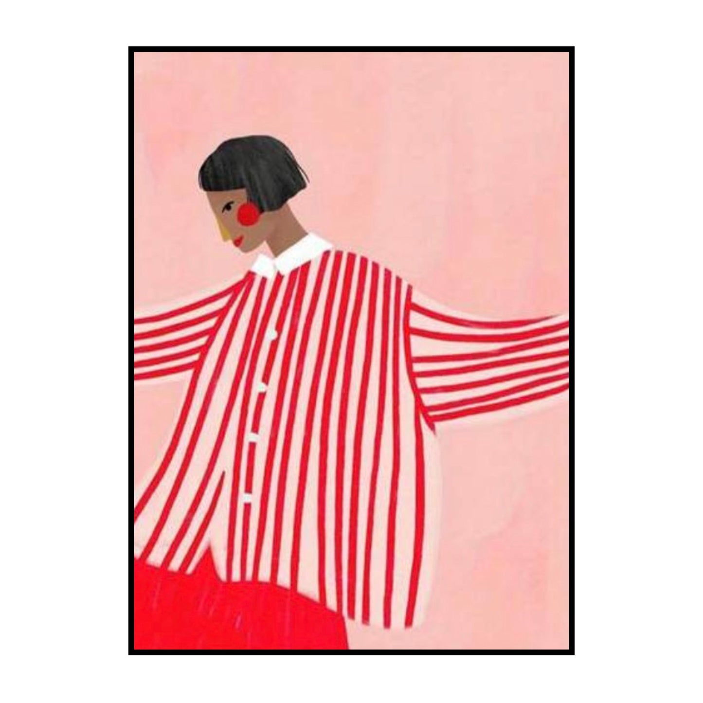 Woman in Red Stripes – Modern Abstract Fashion Poster