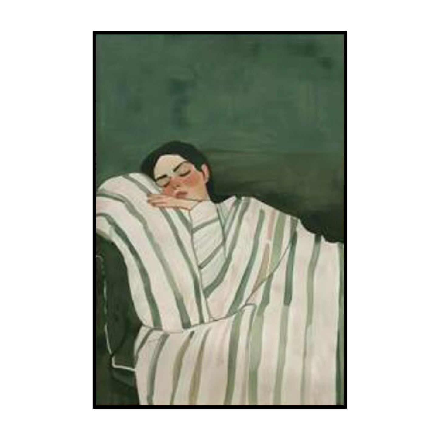 Peaceful Rest – Minimalist Sleeping Woman Poster