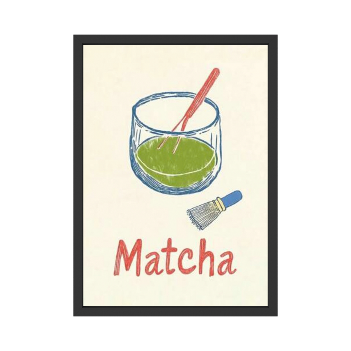 Matcha Tea Illustration – Minimalist Kitchen Wall Art Poster