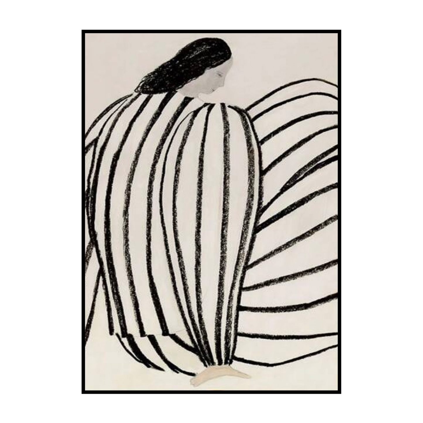 Elegant Stripes – Minimalist Woman Wall Art