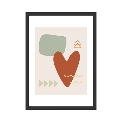 Abstract Heart Wall Art – Minimalist Modern Print