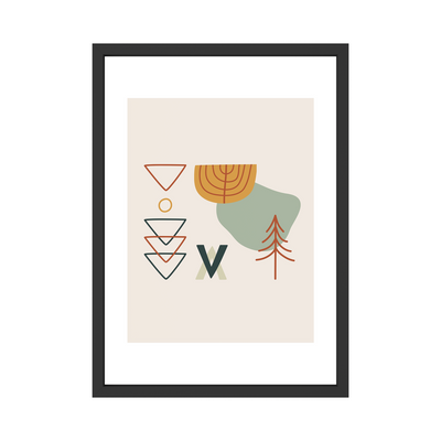 Geometric Nature Wall Art – Minimalist Abstract Print