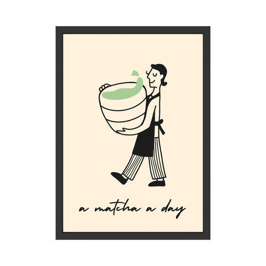 A Matcha a Day – Minimalist Framed Art Print