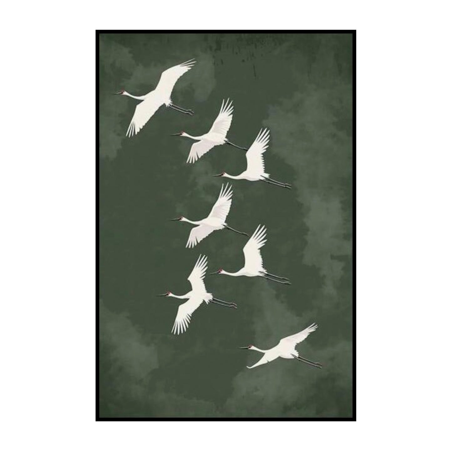 Graceful Cranes in Flight – Minimalist Nature Poster