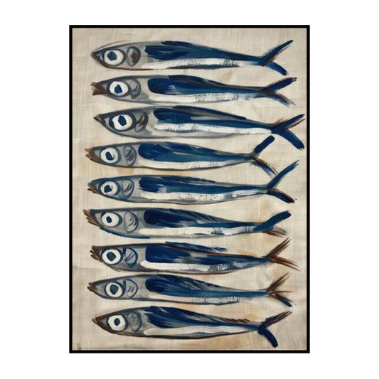 Abstract Blue Fish – Coastal Wall Art Poster