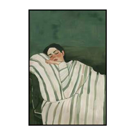 Peaceful Rest – Minimalist Sleeping Woman Poster
