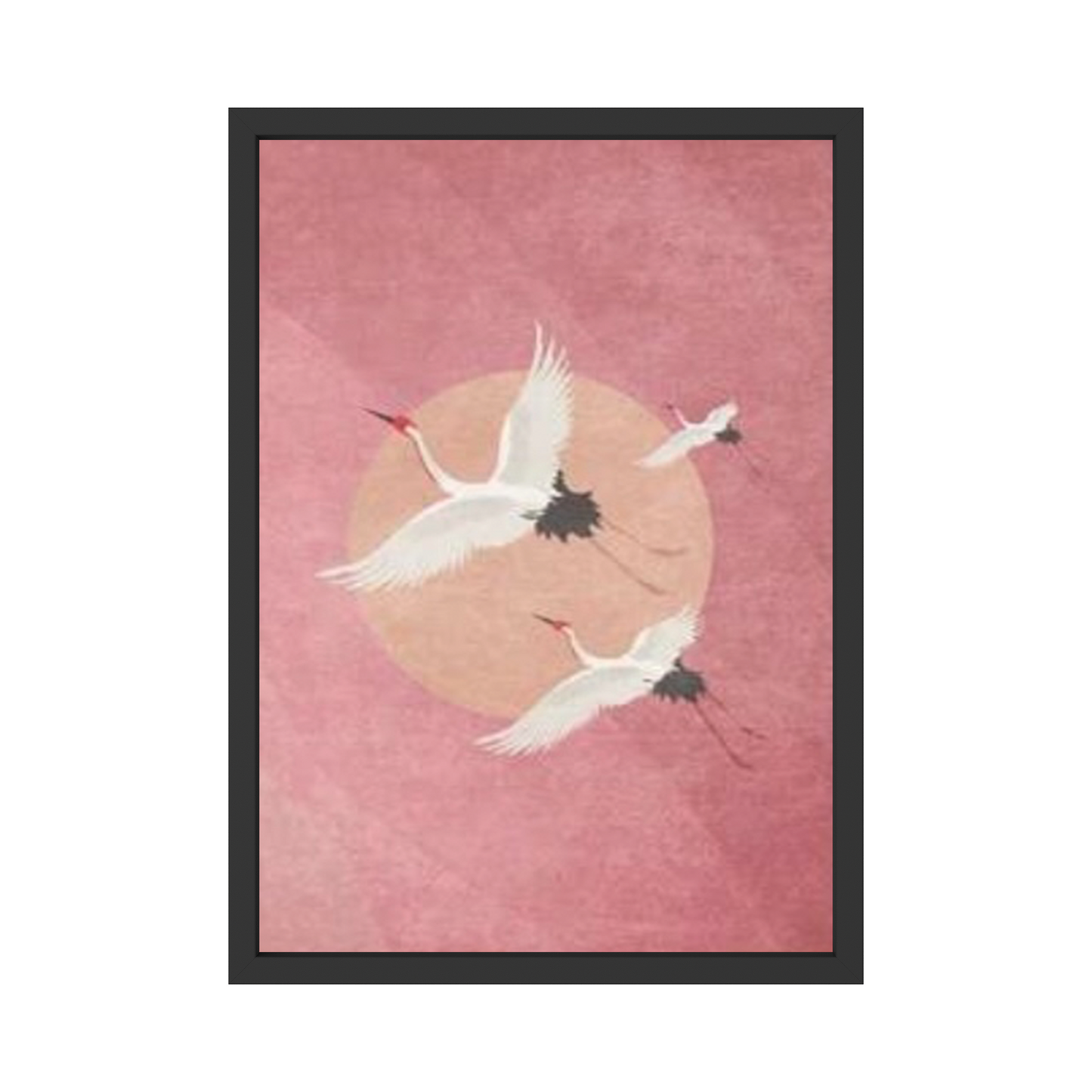 Flying Cranes at Sunset – Japanese Inspired Wall Art Poster