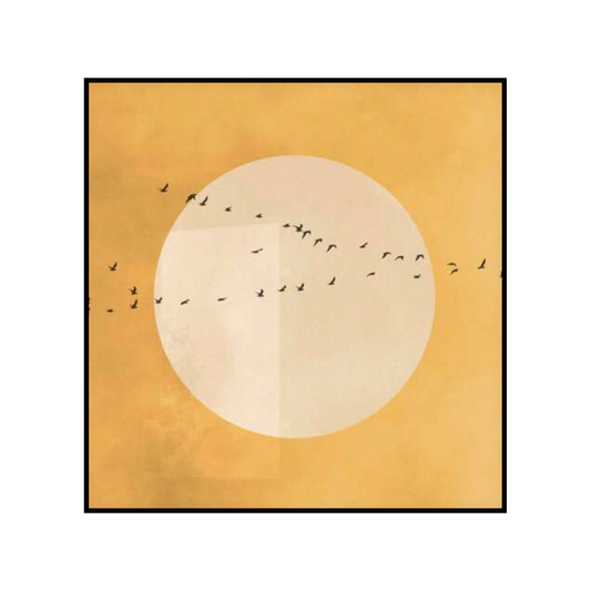 Birds in Flight – Minimalist Sunset Wall Art Poster