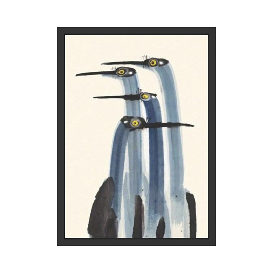 Abstract Herons – Modern Minimalist Bird Poster