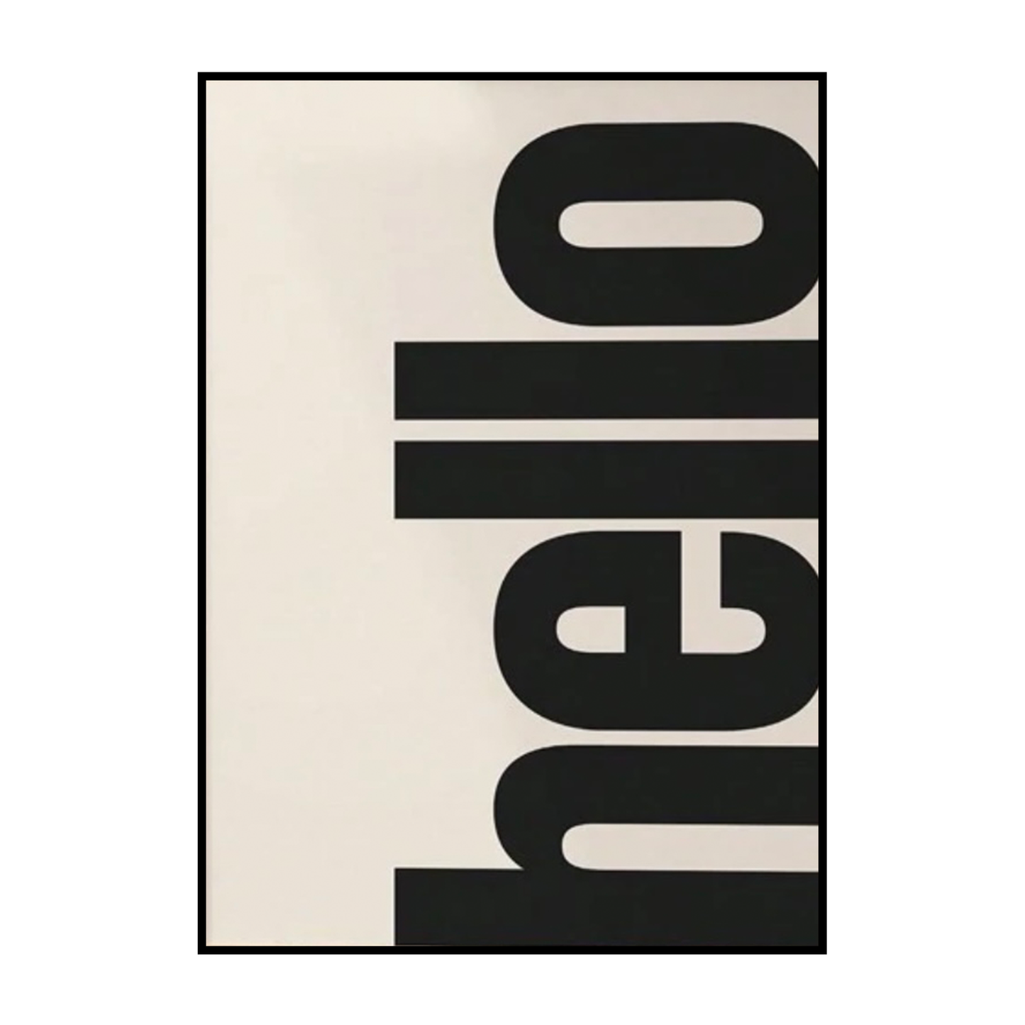 Minimalist “Hello” Typography Wall Art – Modern Black & White Print