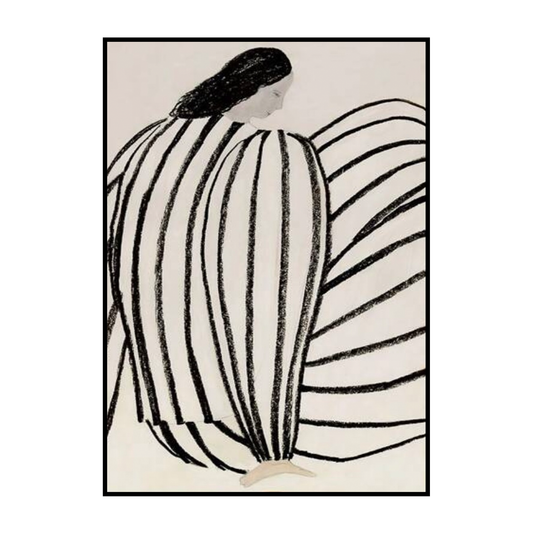 Elegant Stripes – Minimalist Woman Wall Art