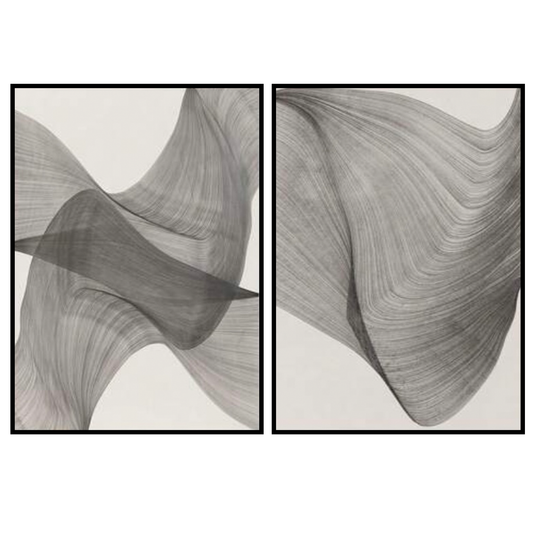 Ethereal Flow – Minimalist Abstract Line Art (Set of 2)