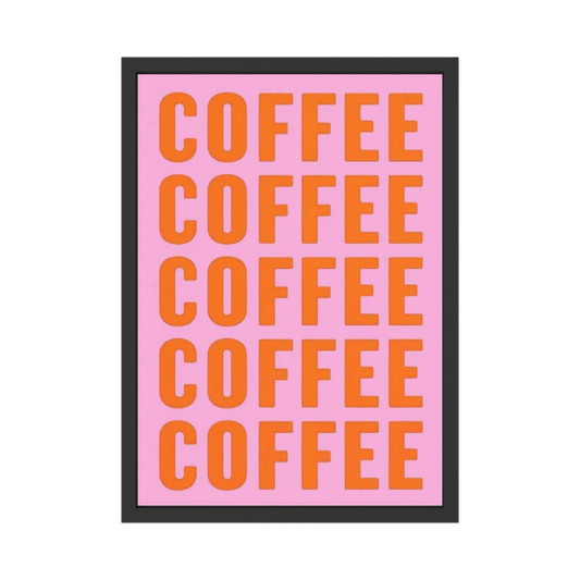 Bold Coffee Pop Art Print – Pink & Orange Edition
